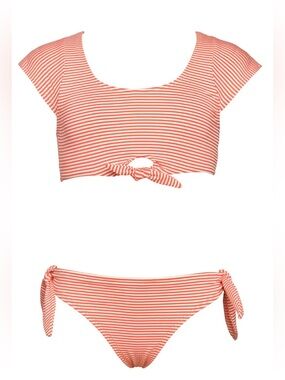 Hobie Girls Sailor Cap Sleeve Two-Piece Swimsuit Size